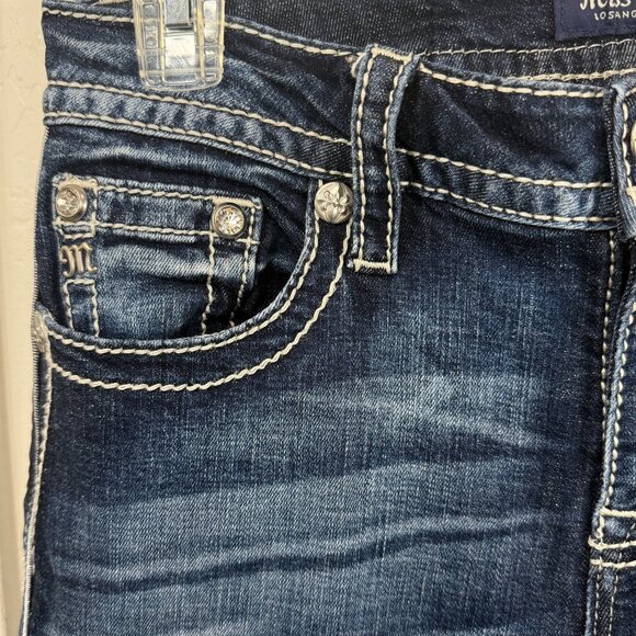 Miss Me Jeans Womens 28 Blue Denim Hailey Skinny Embroidered Back Pocket - Picture 7 of 8